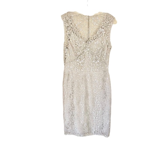BCBG Maxszria Metallic Lace Sheath Dress Size 10P - Picture 6 of 6